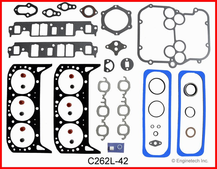 Enginetech RMC262CP Engine ReRing Overhaul Kit for 1992 1993 Chevrolet 4.3L V6 VIN "W"