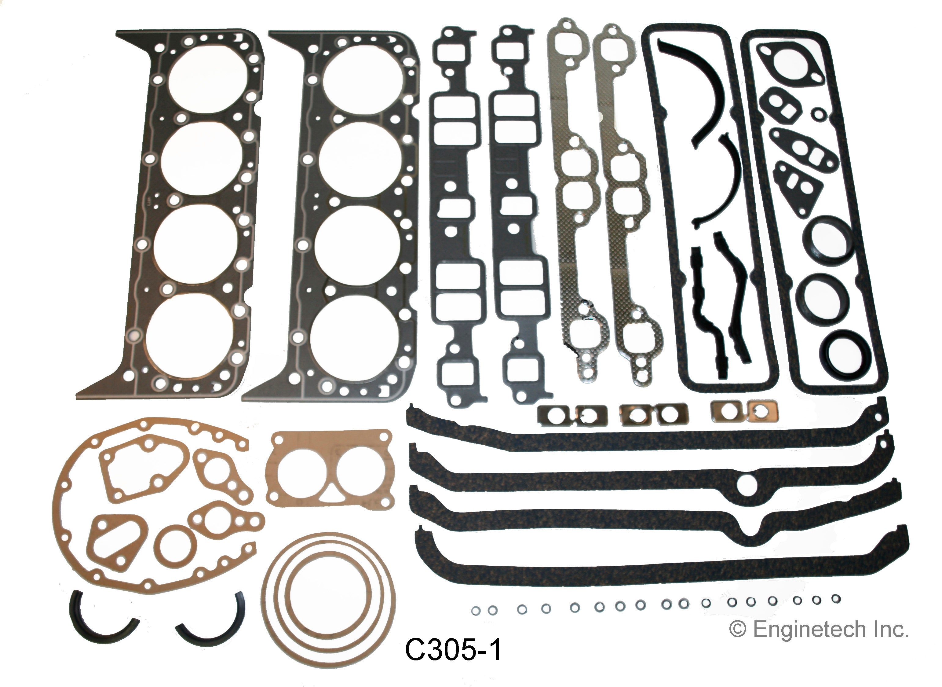 Enginetech RMC305A Engine ReRing Overhaul Kit for 1976-1985 Chevrolet SBC 305 5.0L