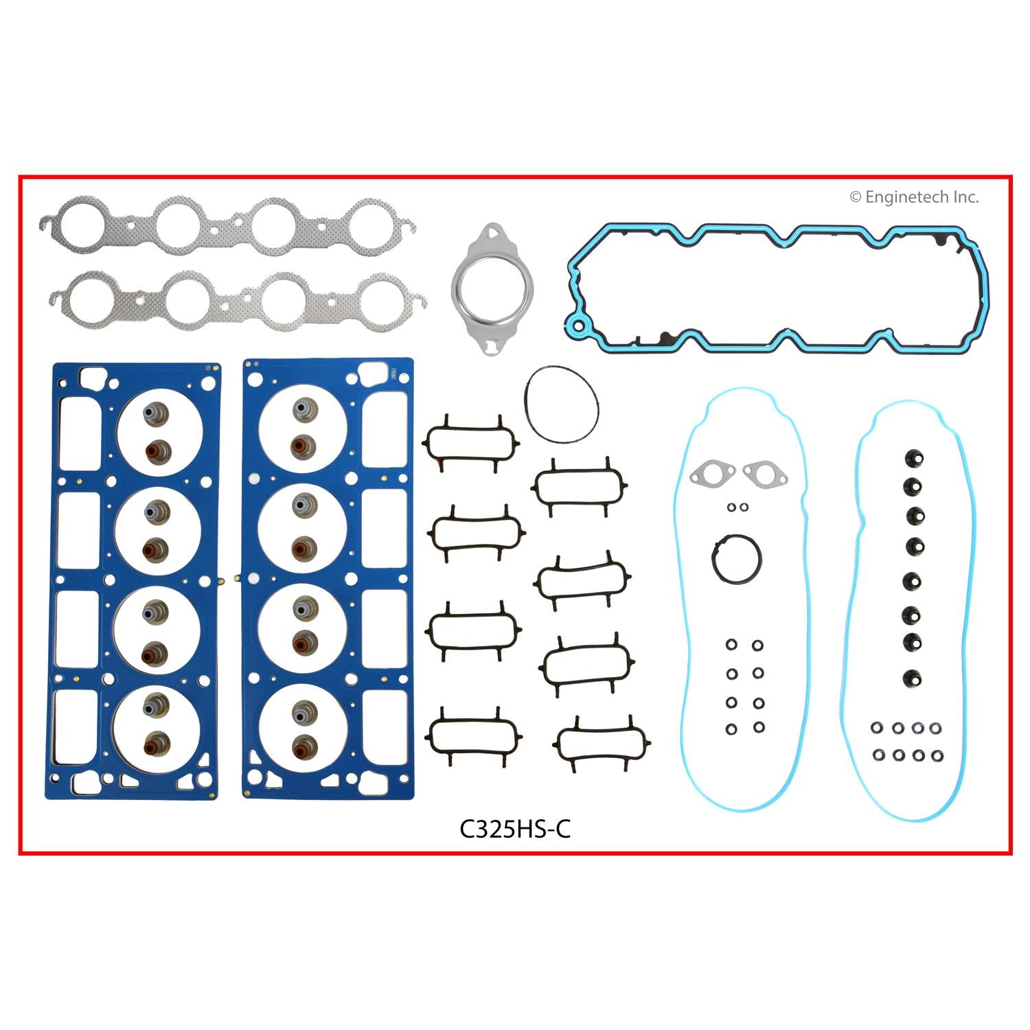 Enginetech RMC325CP Engine ReRing Overhaul Kit for 2005-2009 Chevrolet 5.3L VIN "C" LS4