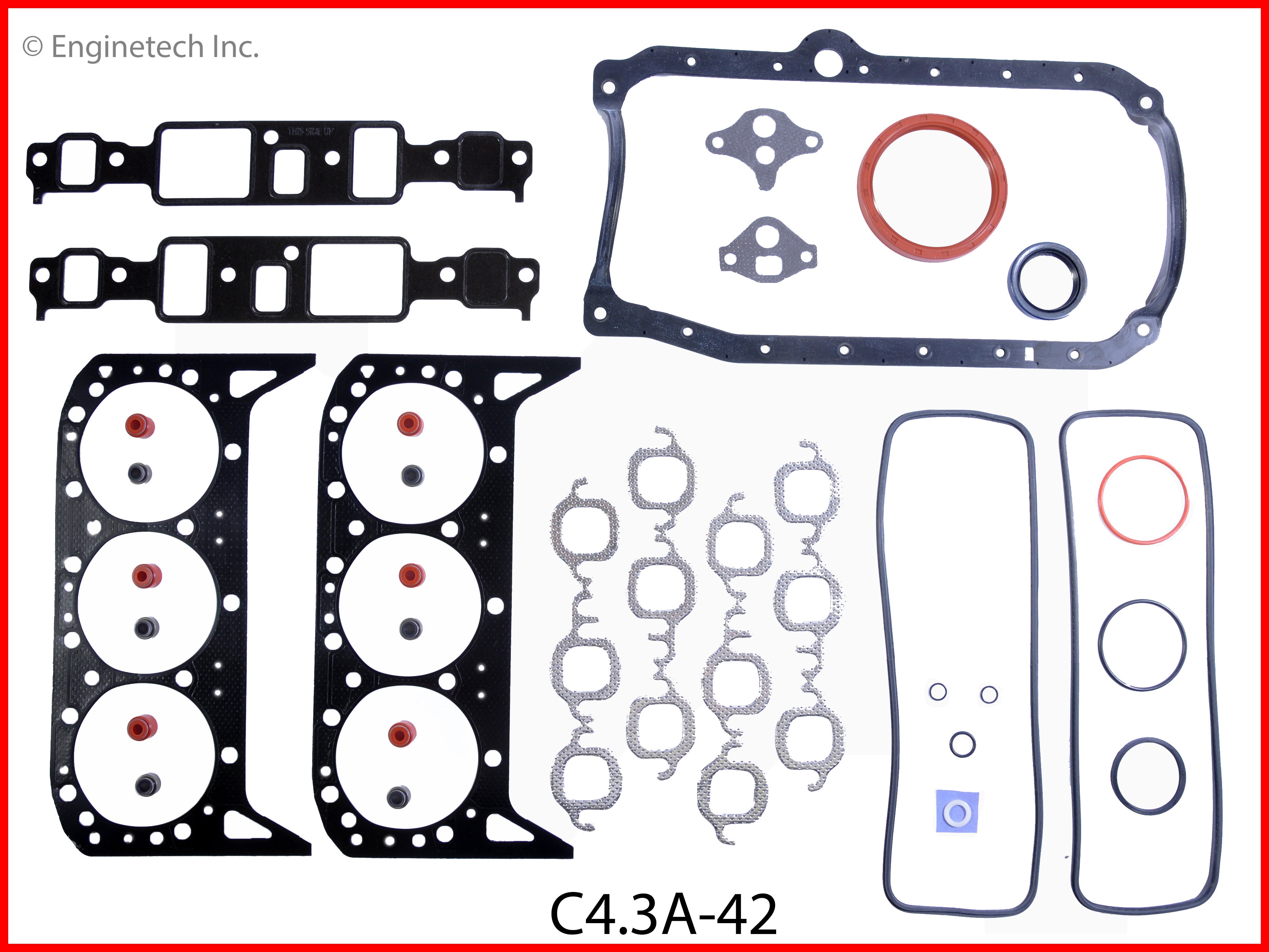 Enginetech RMC262D Engine ReRing Overhaul Kit for 1994 Chevrolet 4.3L V6 Z79 ZR9