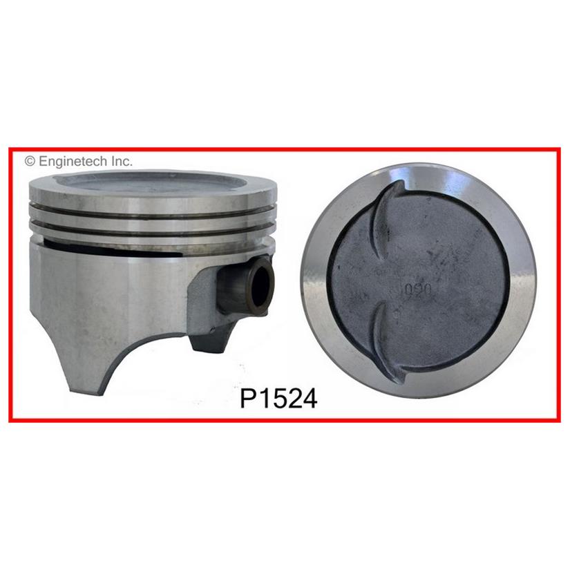 Enginetech P1524(8) Dish Pistons Set for 1967-1995 Chevrolet Small Block 350 5.7L