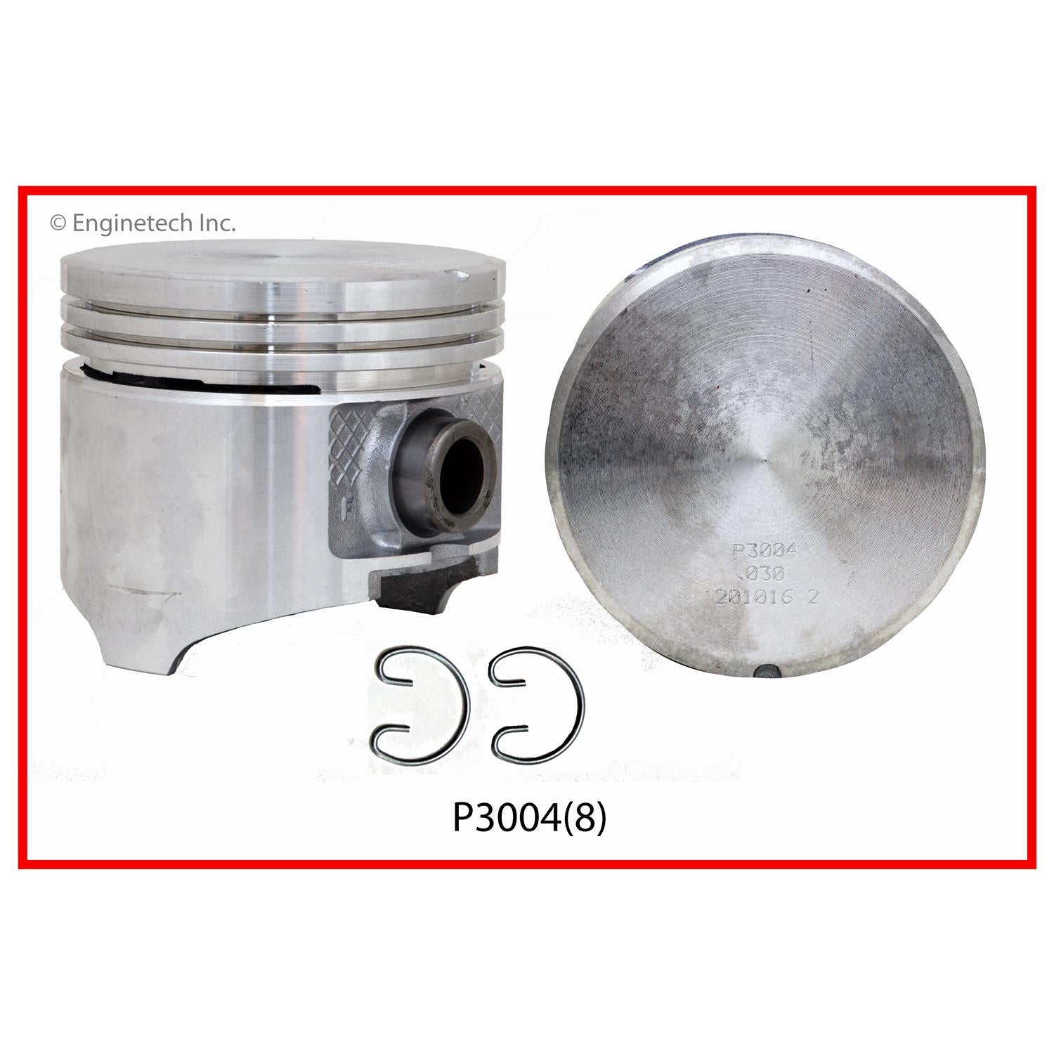 Enginetech P3004(8) Flat Top Pistons Set for 1985-1998 Dodge 5.2L 318