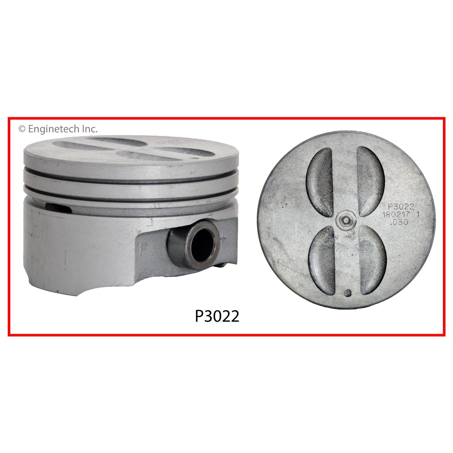 Enginetech P3022(8) Flat Top Pistons Set for 1990-1997 Chevrolet Small Block 350 5.7L