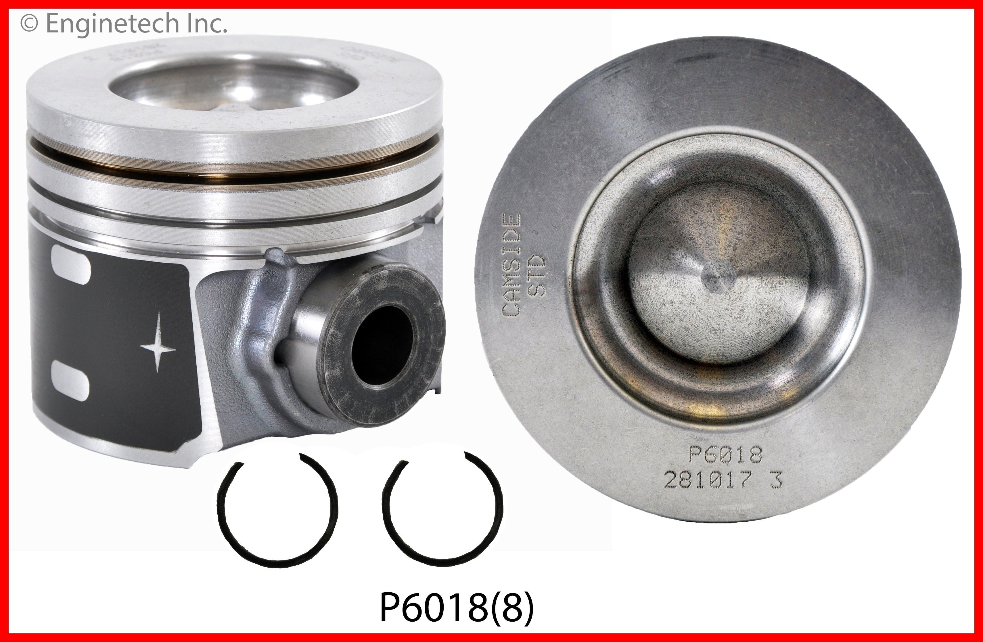 Enginetech P6018(8) Pistons Set for 2008-2010 Ford 6.4L Diesel