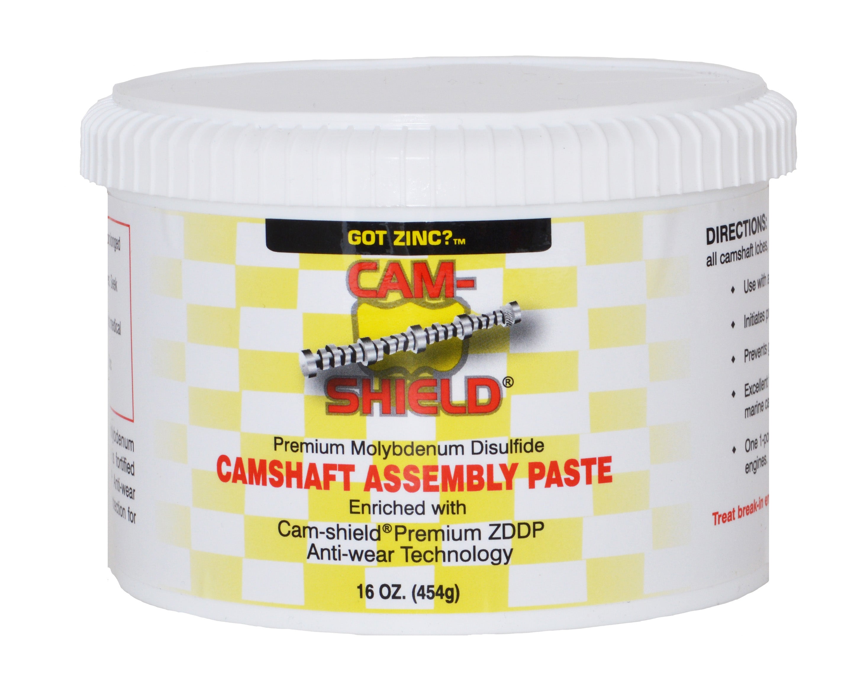 Cam-Shield Zinc ZDDP Camshaft Assembly Paste ZMOLY-1