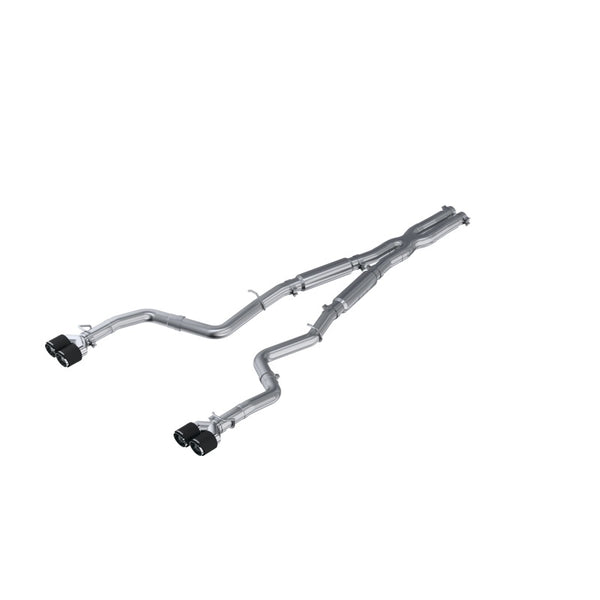 MBRP 2015-2016 Dodge Challenger RT 5.7L T304 SS 3in Dual Rear Cat-back CF Quad Tips - Street