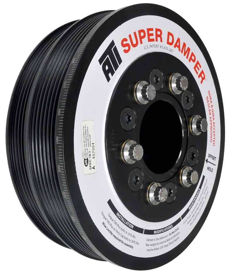 ATI 918853 Damper - 7.425in - Steel LW - 6/4 Grv - LS1/LS2 - F & V Body - 6 Bolt - 3 Ring