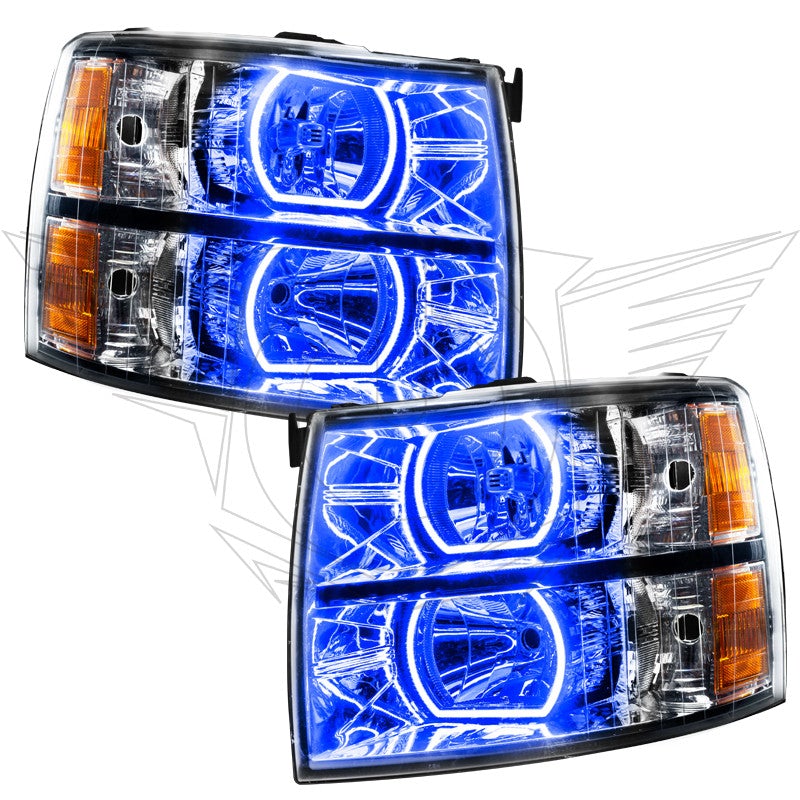 Oracle Lighting 8188 2007-2013 Chevy Silverado Pre-Assembled Headlights-Chrome-Square Style