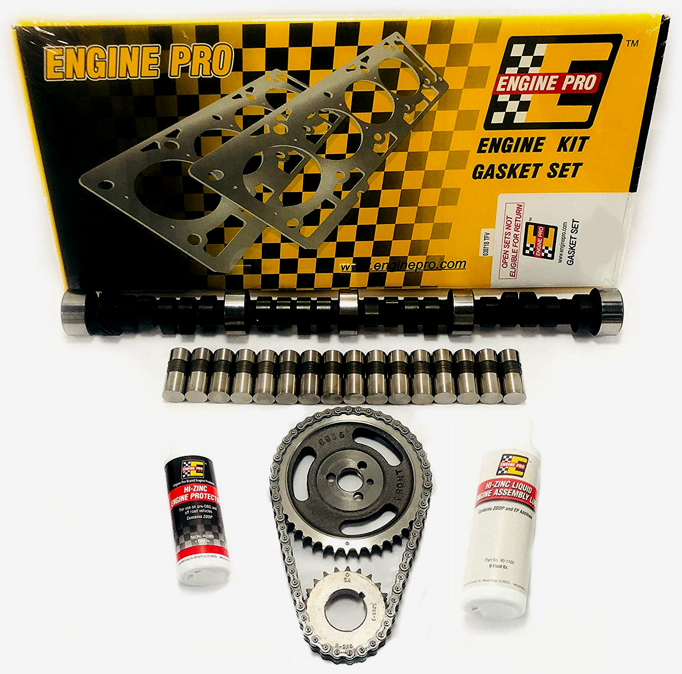 Engine Pro MC1991 Stage 3 Camshaft Install Kit for 1967-1979 Small Block Chevy 350 5.7L 465/465 Lift Camshaft Install Kit