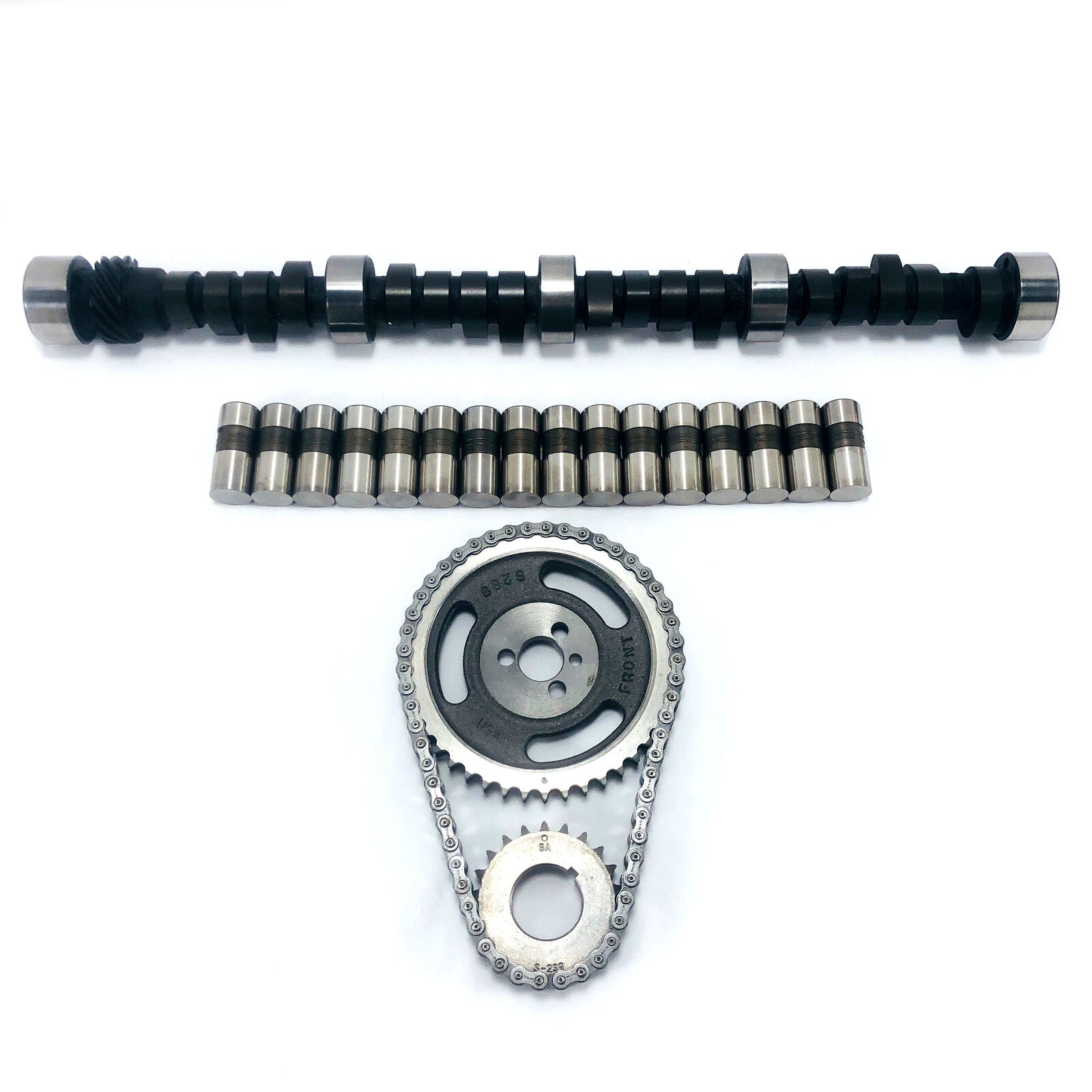 Engine Pro MC1730 Stage 2 Camshaft Lifters Double Roller Timing Chain Kit for Chevrolet SBC 305 350 5.7L 420/433 Lift