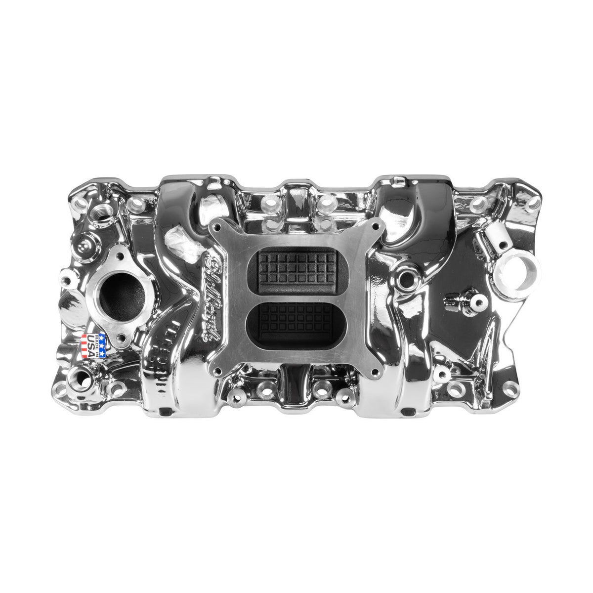 Edelbrock 7101-CP Performer RPM Small Block Chevy Intake Manifold, Chrome Plasma
