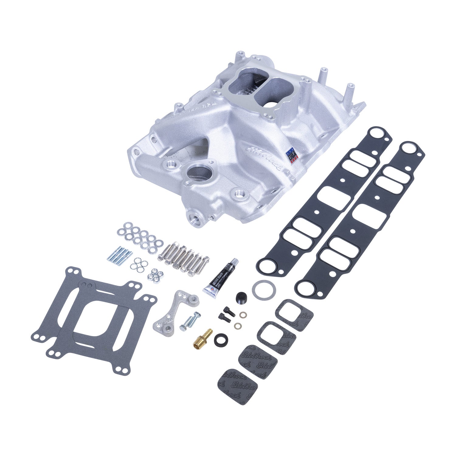 Edelbrock 7156-CP Performer RPM Pontiac 326-455 Intake Manifold, Chrome Plasma Finish