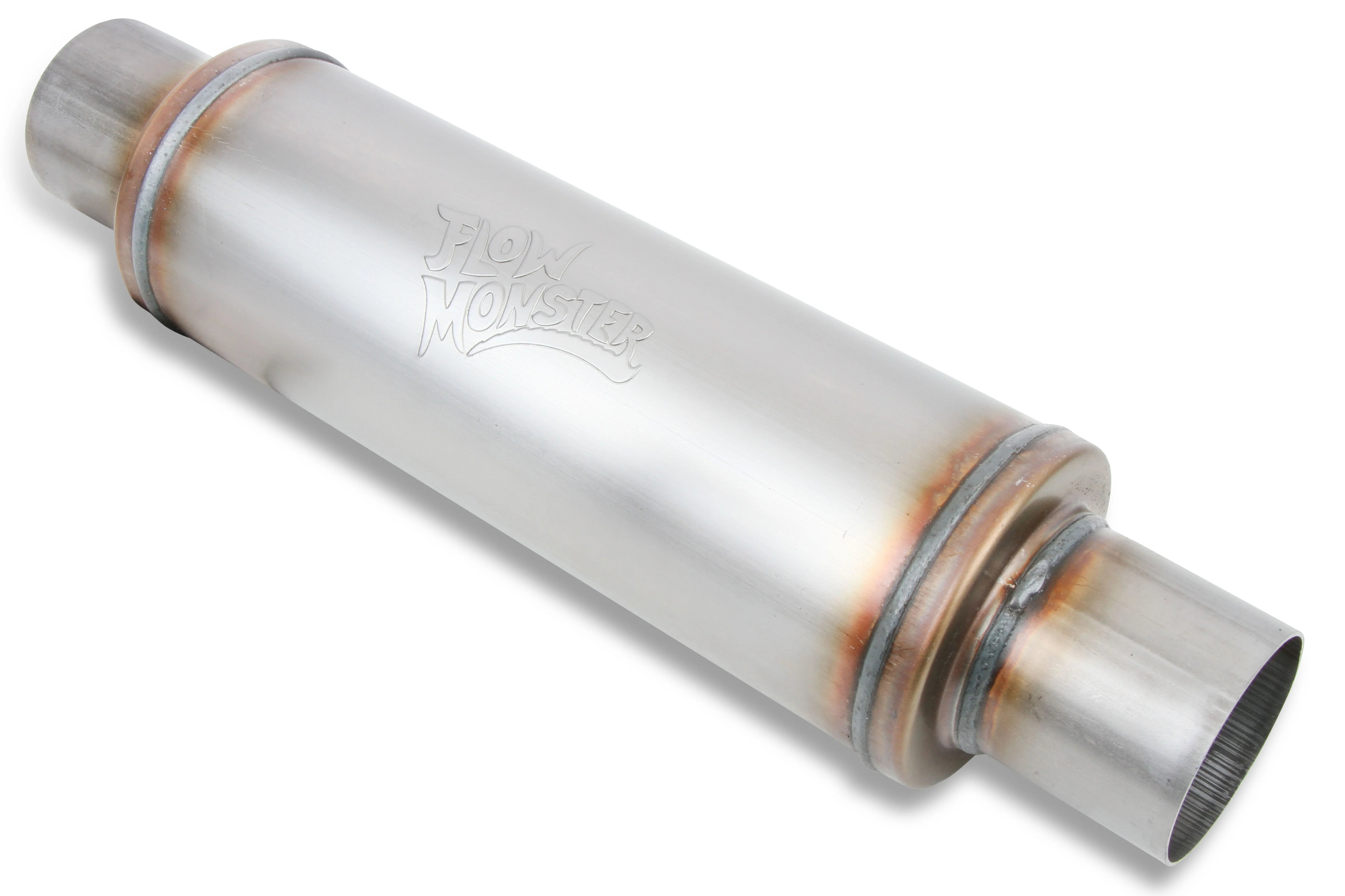 Flowmaster 12867-FM Flowmonster Round Case Muffler - 3.00 Center In / 3.00 Center Out