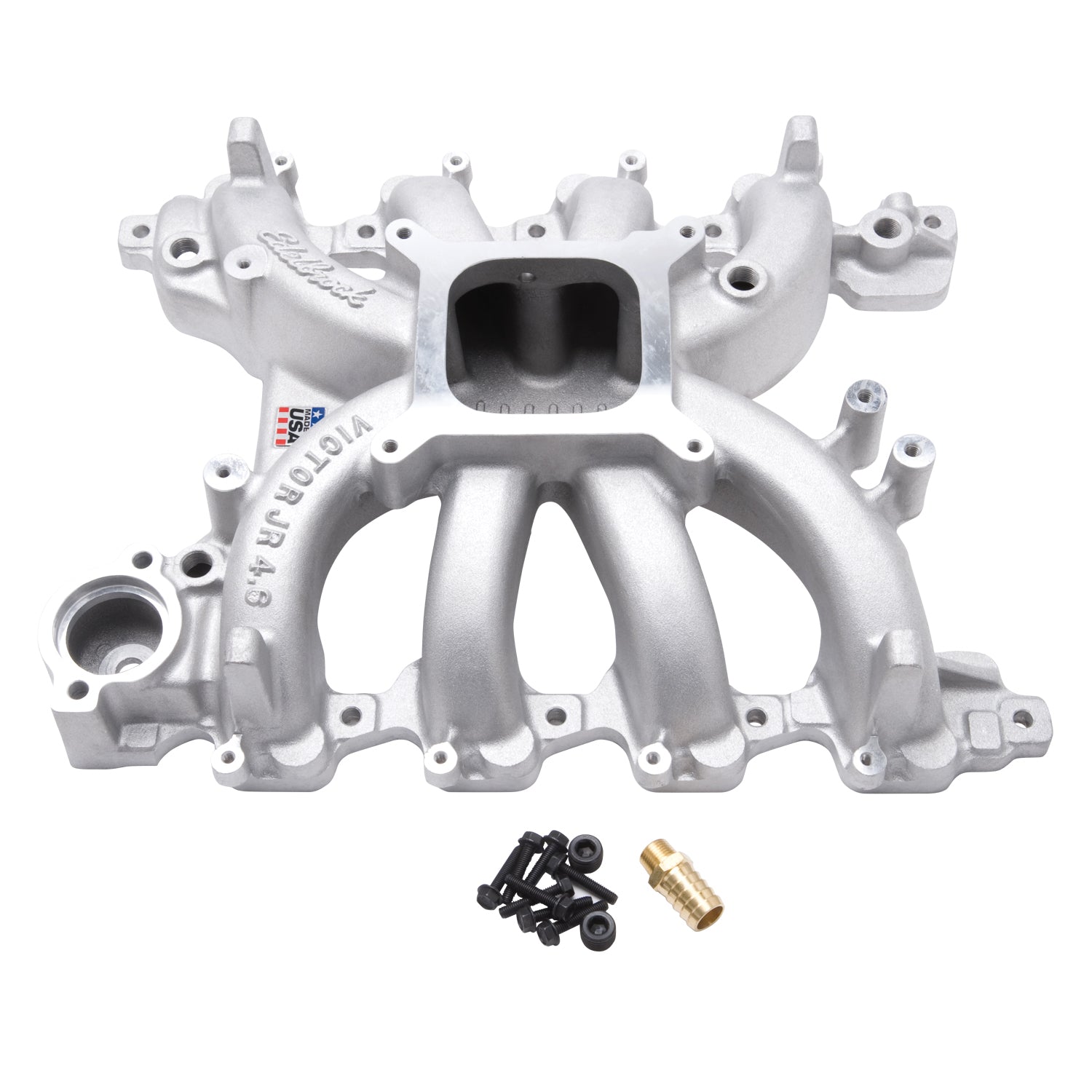 Edelbrock 2838 Victor Jr. Carburetor Intake Manifold Without Electronics for Ford 4.6L SOHC Modular