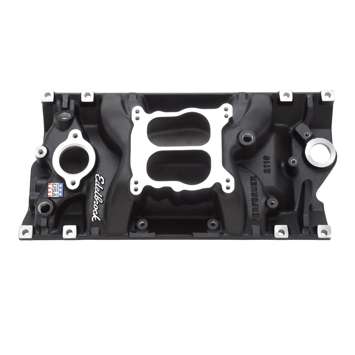 Edelbrock 21163 Performer Intake Manifold for Small-Block Chevy w/Vortec Heads, Black Finish