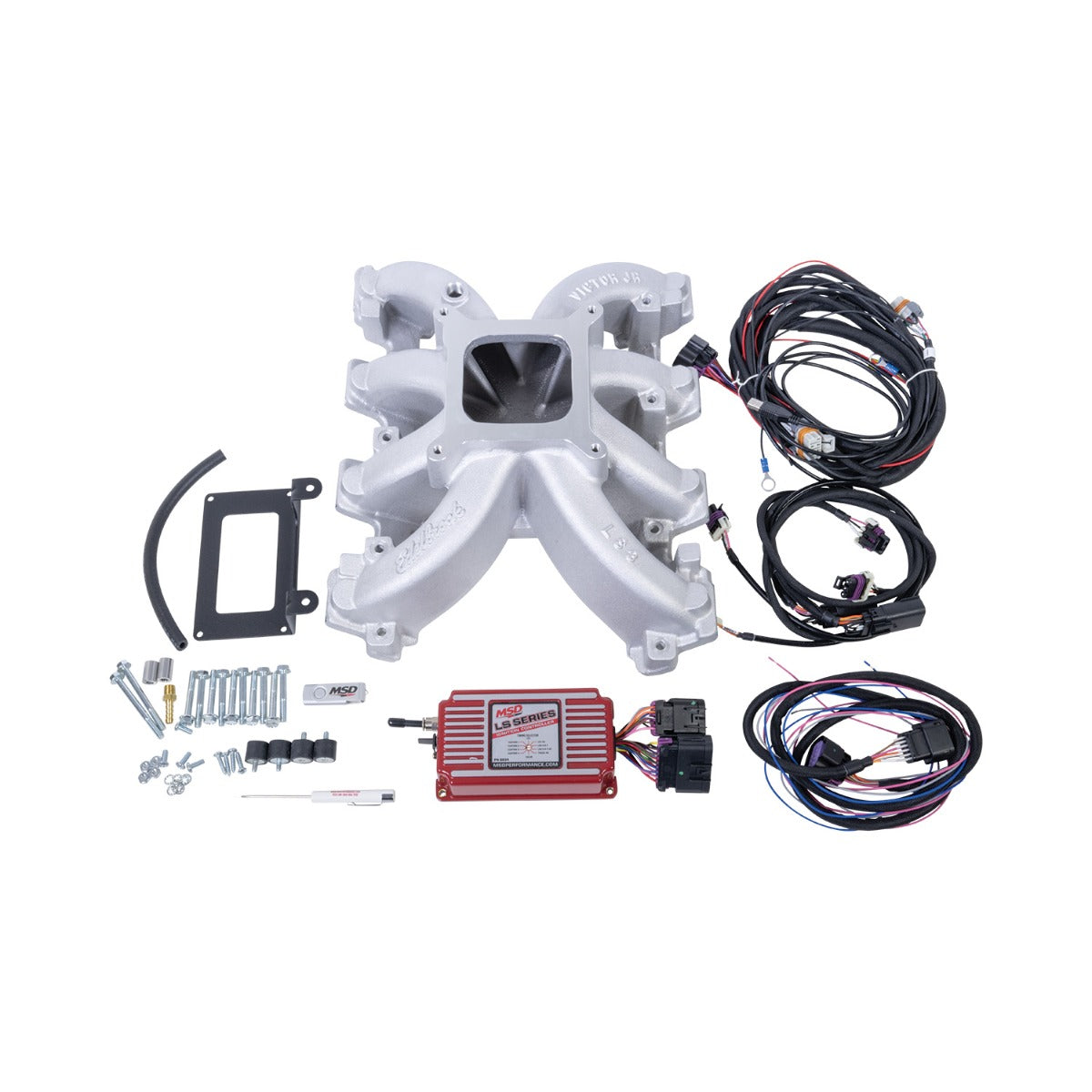 Edelbrock Victor Jr Small Block Chevy Intake Manifold Kit For GM LS3 L76 L92 w/ Timing Control Module