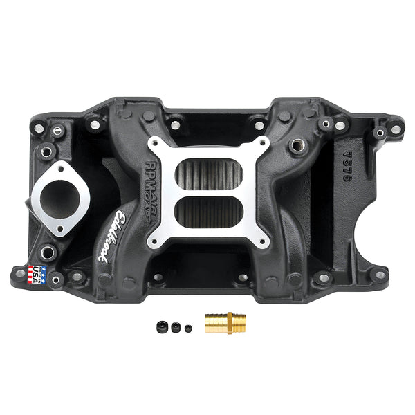 Edelbrock 75763 RPM Air-Gap Intake Manifold for Small Block Chrysler Black