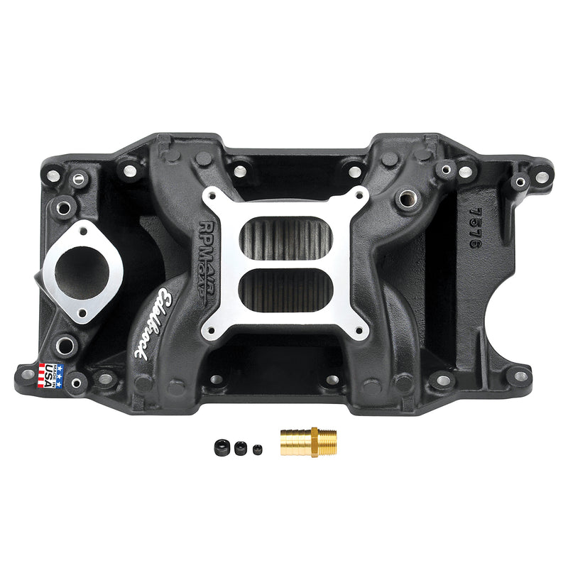 Edelbrock 75763 RPM Air-Gap Intake Manifold for Small Block Chrysler Black