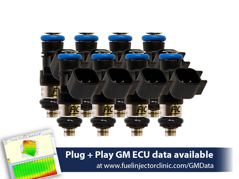 1650cc (180 lbs/hr at OE 58 PSI fuel pressure) FIC Fuel Injector Clinic Injector Set for 6.2 Truck Motors ('09-'13) Injector Sets (High-Z)