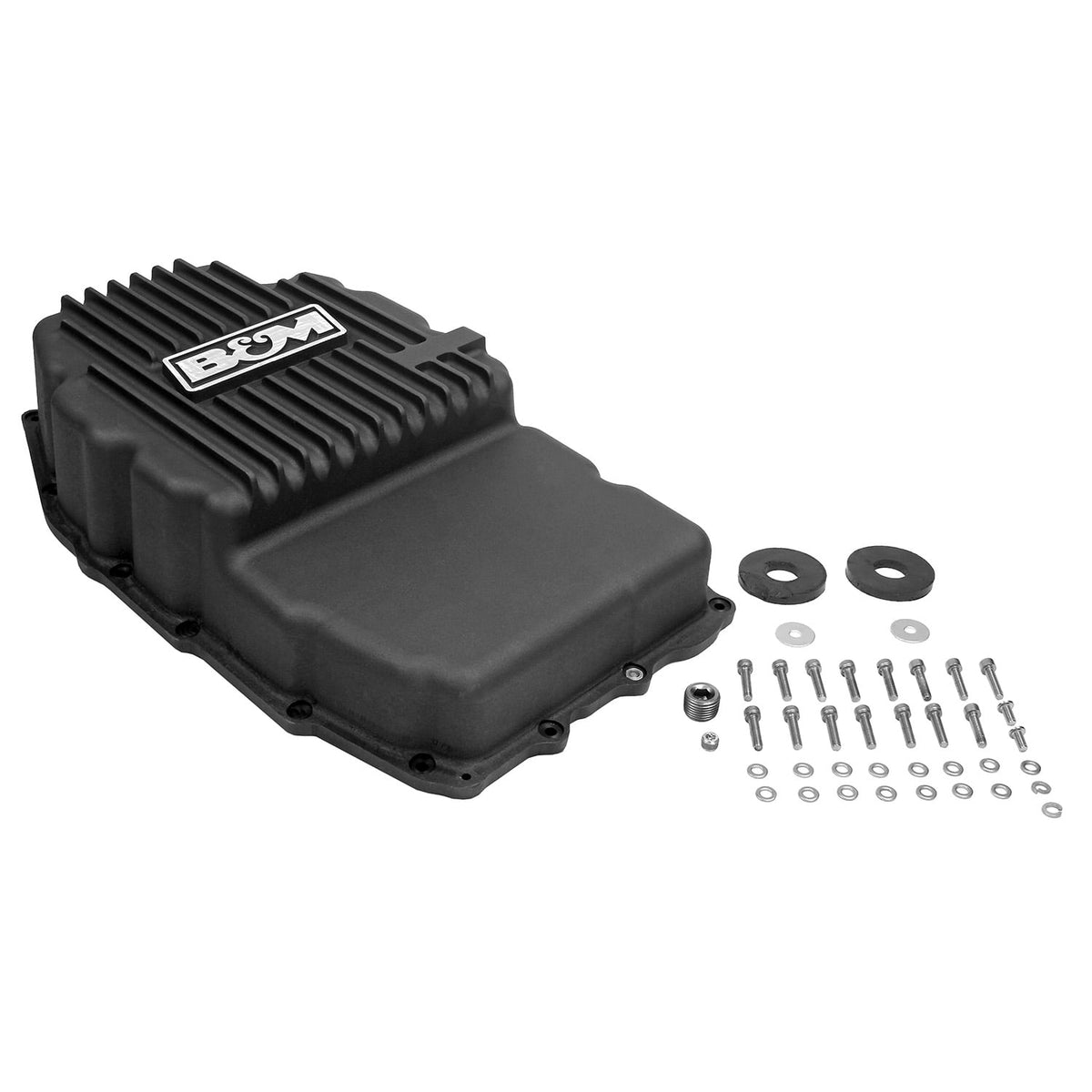 B&M 71399 HI-TEK Deep GM 8L90E Transmission Pan - Black
