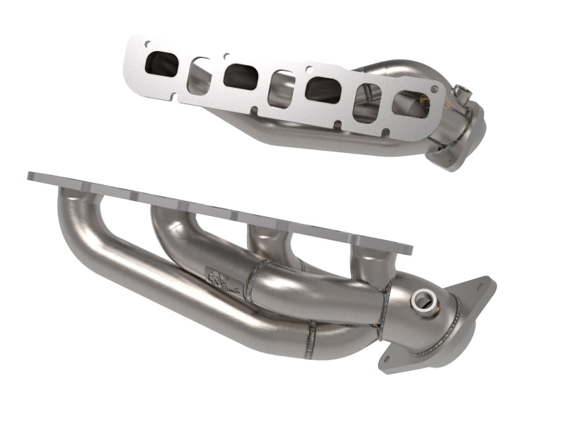 aFe Twisted Steel Header for Jeep Wrangler 392 (2021-2025) – 1-7/8 Inch to 2-3/4 Inch 304 Stainless Steel with Raw Finish