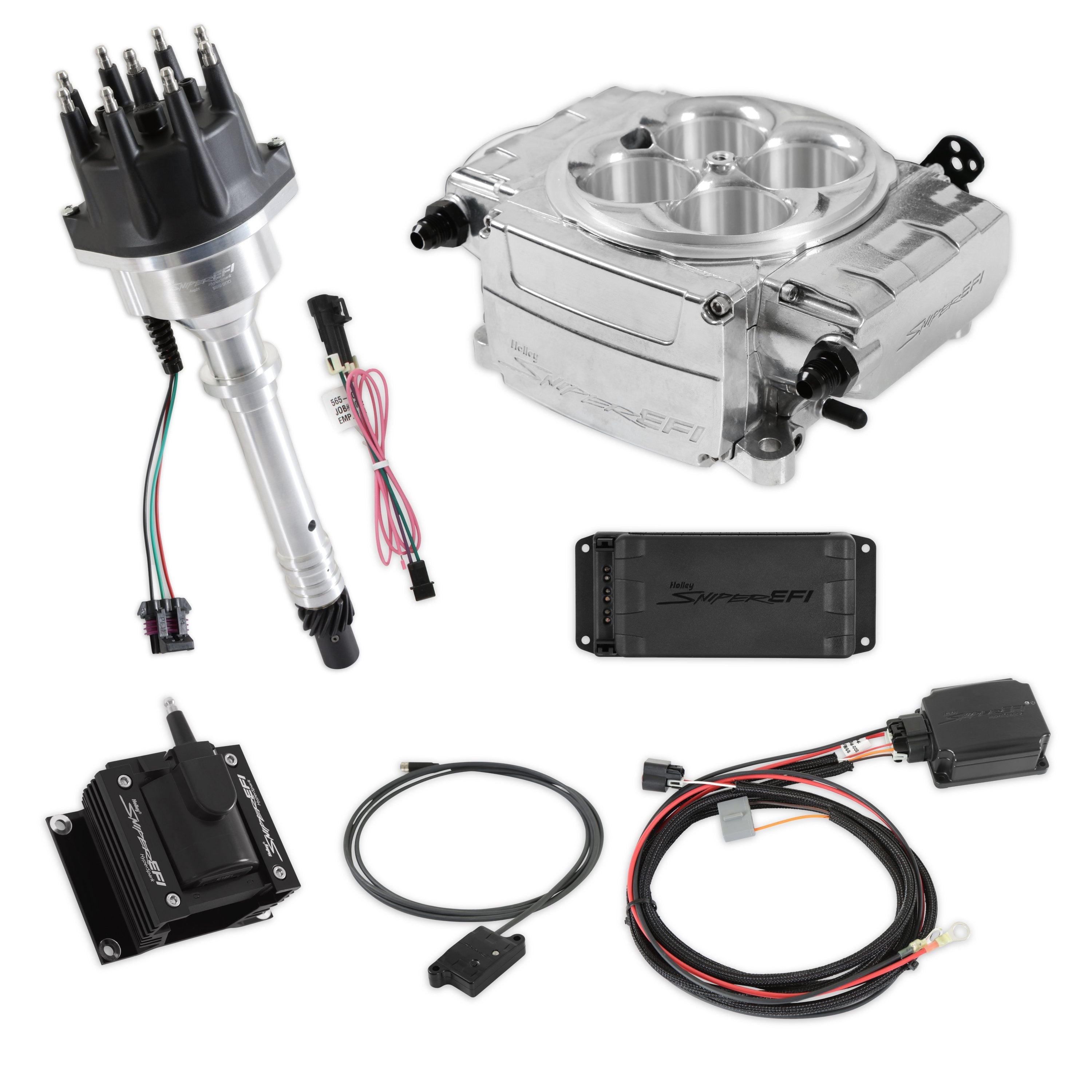 Holley 550-510-BPX-SBC Sniper 2 EFI BLE / PDM / HyperSpark Bundle - POLISHED - Chevy SBC IGN