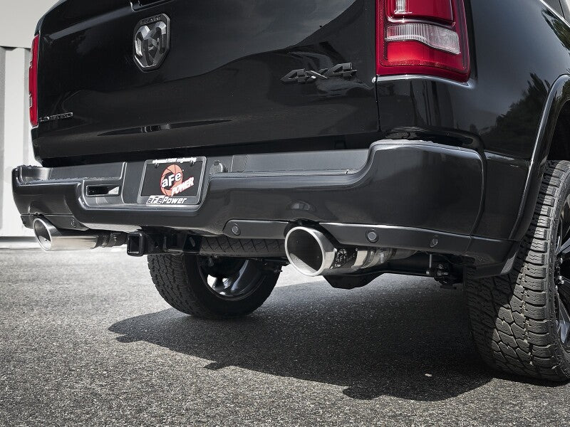 aFe Large Bore-HD 3-inch 409 Stainless Steel DPF-Back Exhaust System with Polished Tips for Ram 1500 2020-2021 V6-3.0L