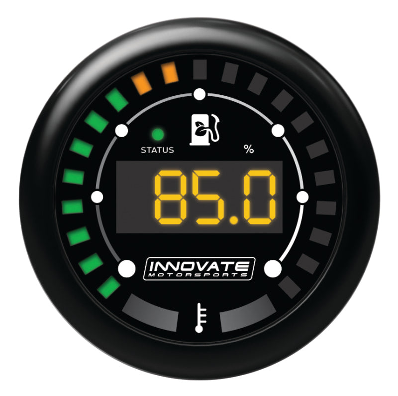 Innovate 3904 MTX-D Ethanol Content & Fuel Temp Complete Gauge Kit - Black Dial