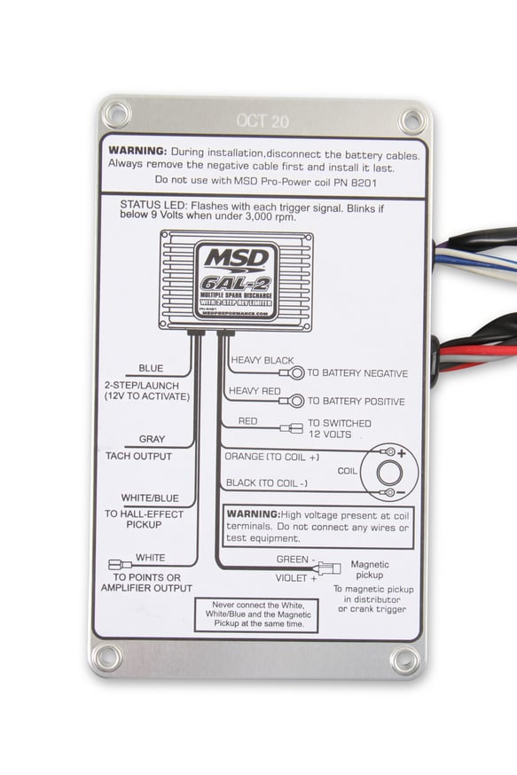 MSD 64213 6AL-2 Ignition Control Universal - Built-in 2 Step Rev-Limiter - Rotary Dials - Black