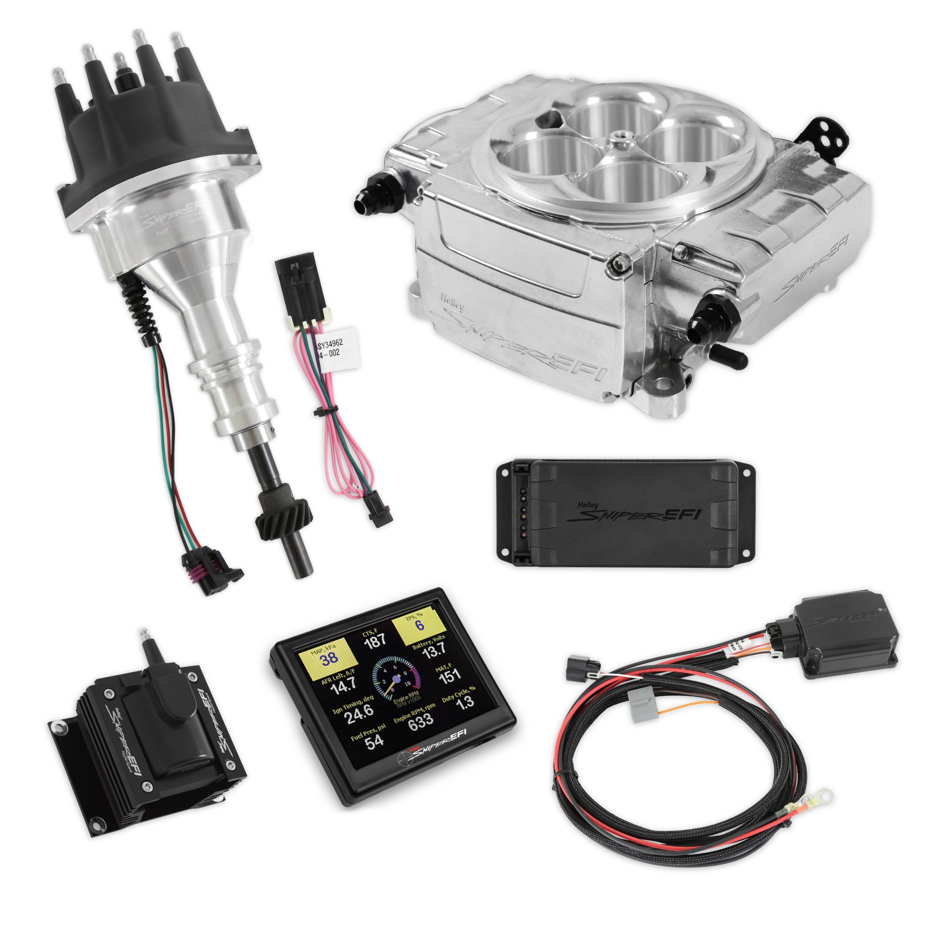 Holley 550-510-3PX-SBF Sniper 2 EFI Bundle with HyperSpark Ignition System - POLISHED
