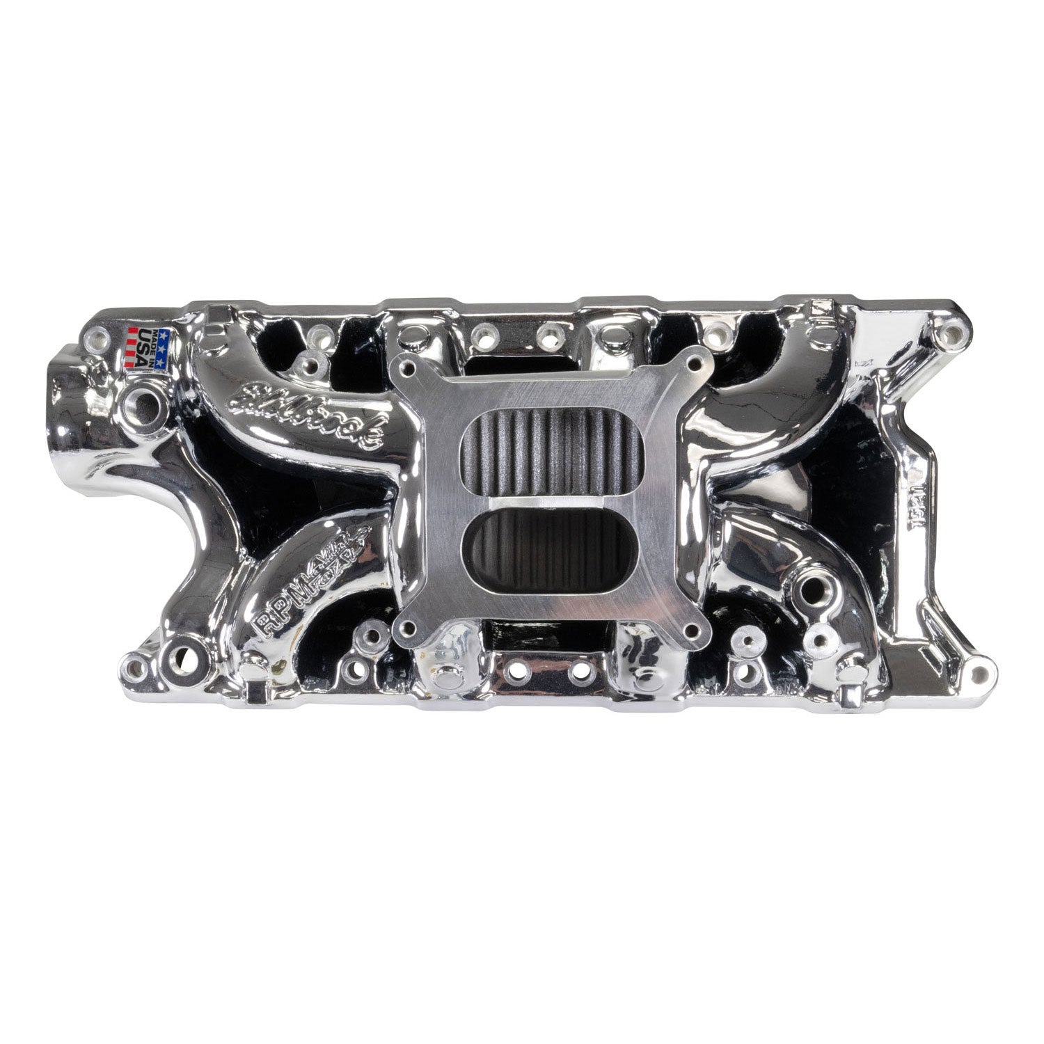 Edelbrock 7521-CP RPM Air-Gap Intake Manifold for Small-Block Ford, Chrome Plasma Finish