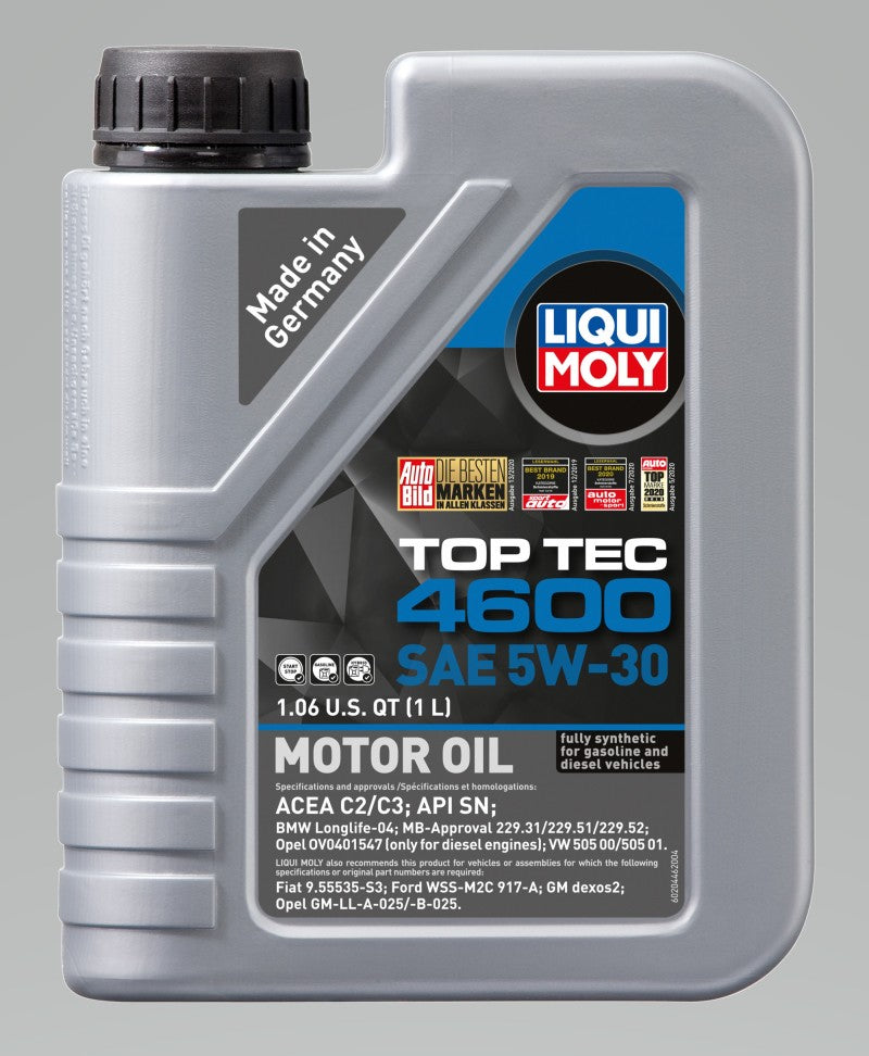 LIQUI MOLY 1L Top Tec 4600 Motor Oil 5W30 - Case of 6