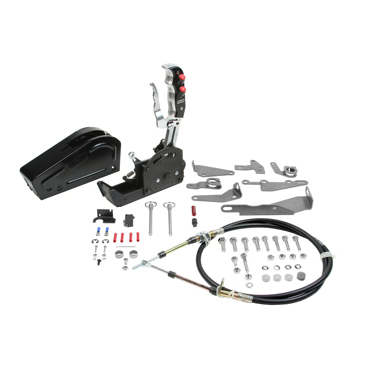 B&M 81104 Automatic Gated Shifter - Magnum Grip Stealth Pro Stick - Two Tone - Dual Button - Universal 2/3/4-speed Compatible Shifter