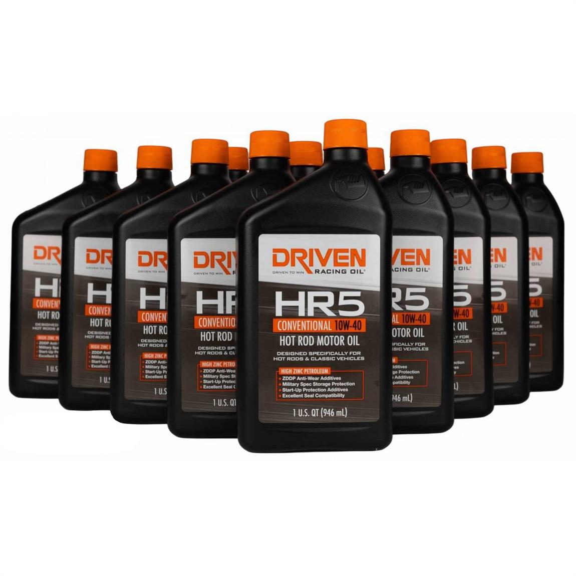 Driven Racing Oil 03806 HR5 SAE 10W-40 Conventional Hot Rod Motor Oil