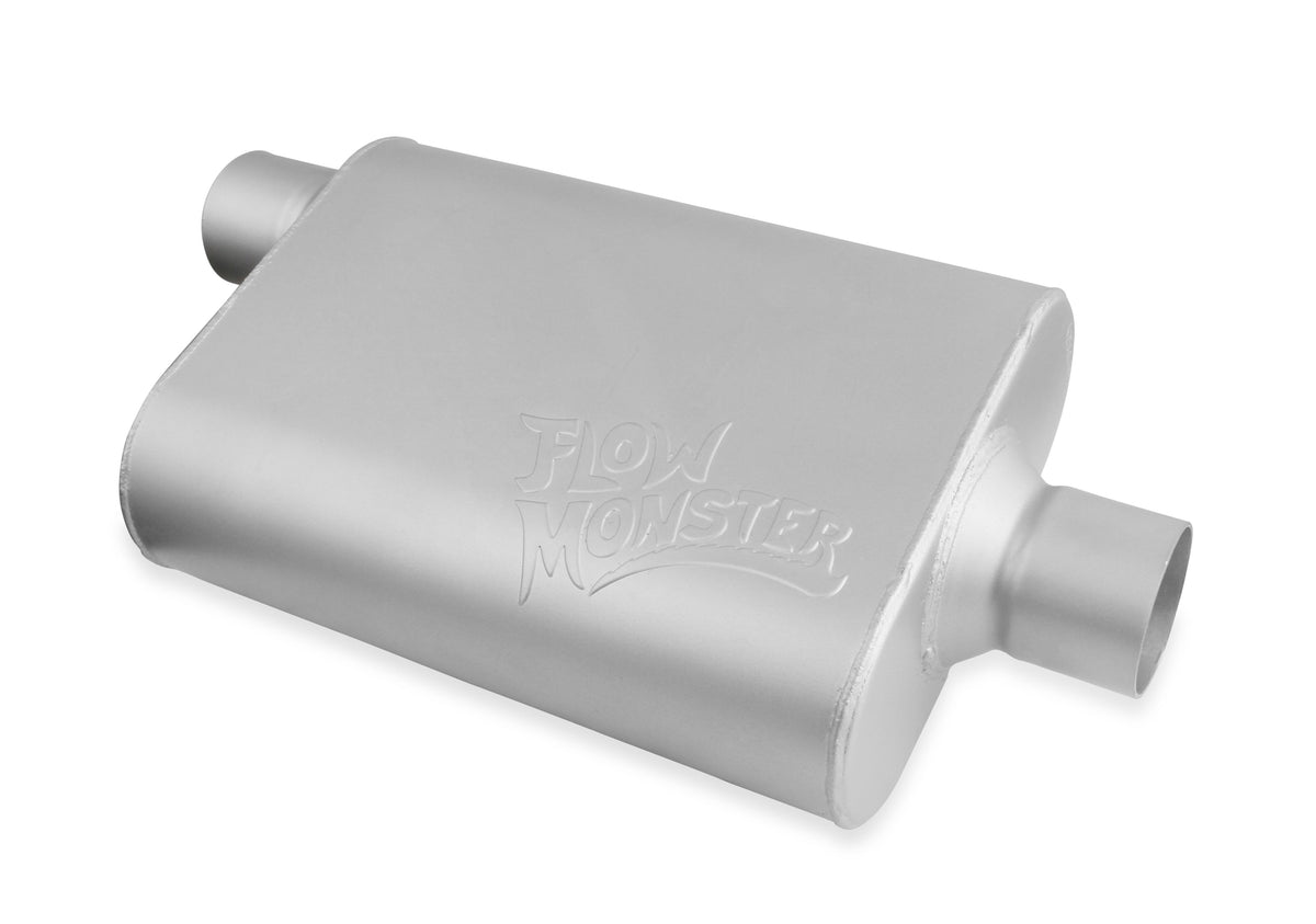 Flowmaster 42541-FM 2-Chamber Muffler - 2.5" Offset Inlet / 2.5" Center Outlet
