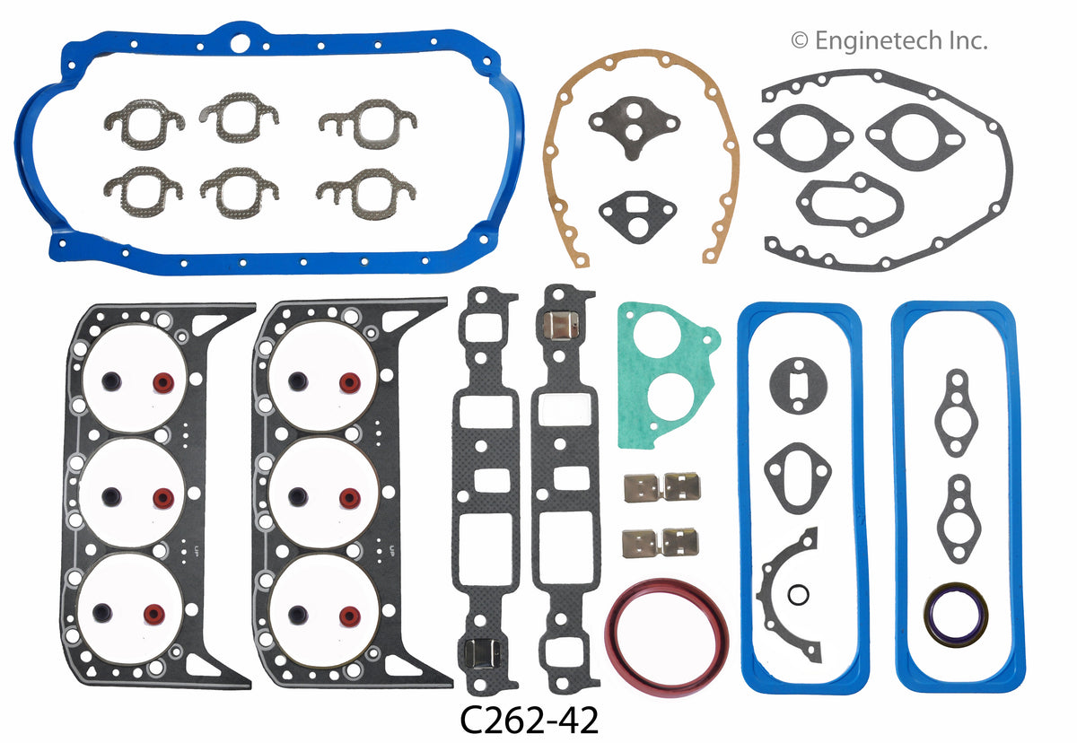 Enginetech RCC262B Engine Rebuild Kit for 1987-1993 Chevrolet 4.3L 262 VIN Z Car Truck
