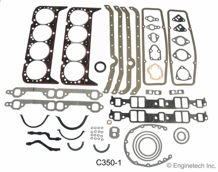Enginetech RMC350A Engine Re-Ring Re-Main Overhaul Kit for 1969-1985 Chevrolet SBC 350 5.7L