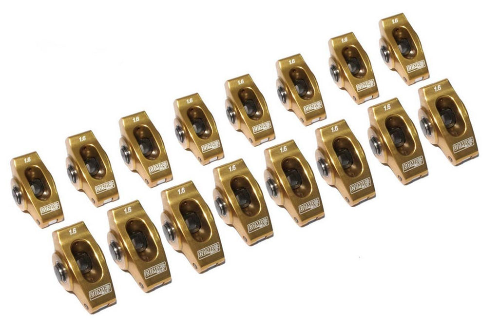 Comp Cams 19002-16 Ultra Gold Rocker Arms- 1.6 Ratio 3/8 Stud for Chev ...