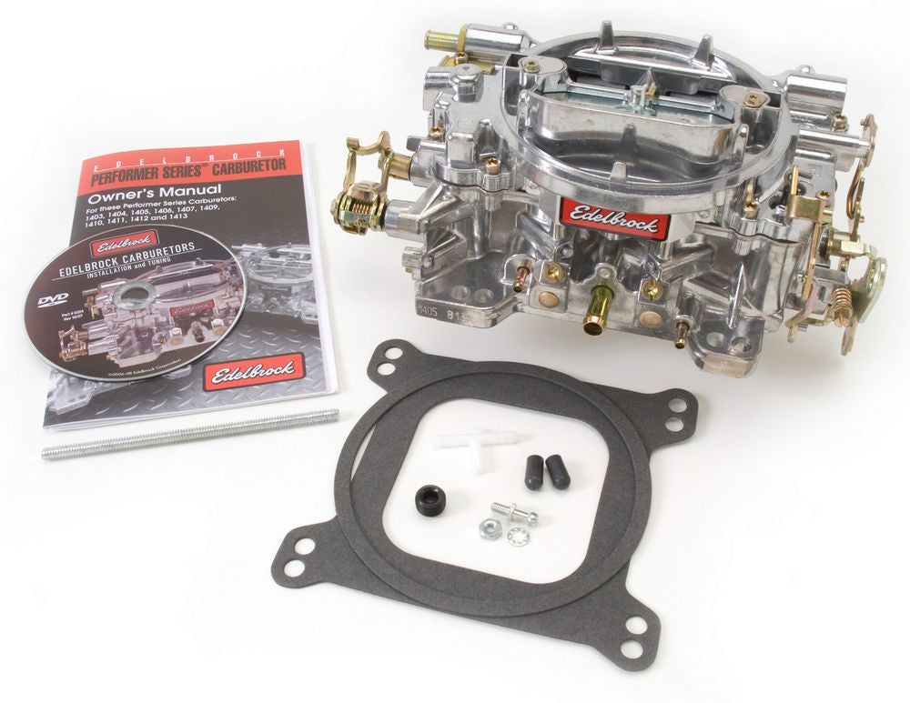 Edelbrock 1405 Performer Carburetor 600 CFM With Manual Choke, Satin Finish (Non-EGR)