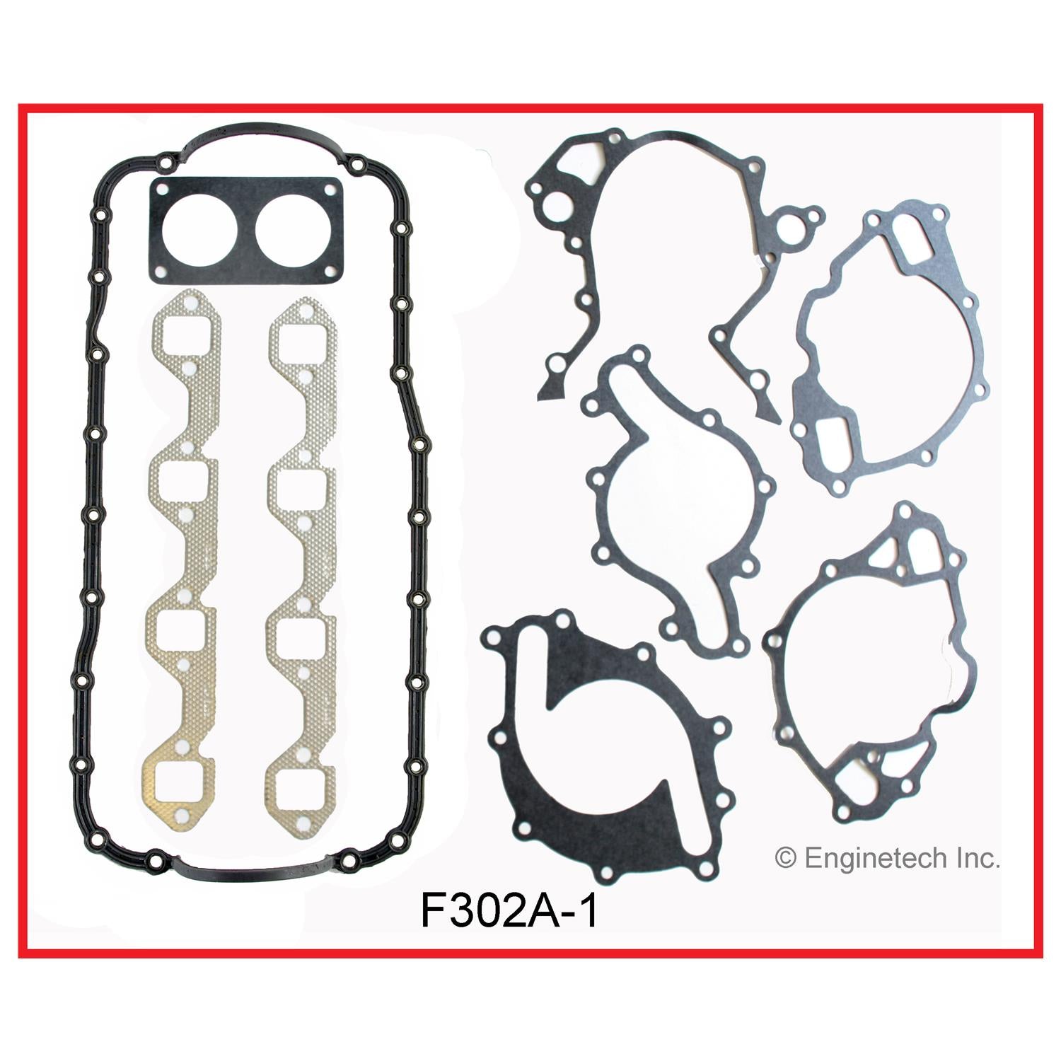 Enginetech RMF302GP Engine ReRing Overhaul Kit for 1996 Ford SBF 5.0L 302