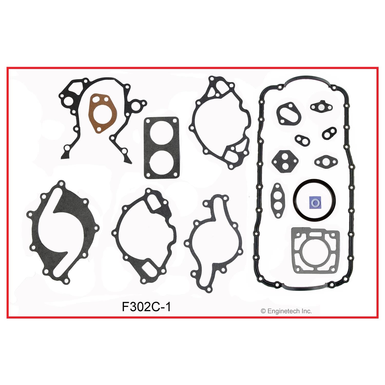 Enginetech RMF302EP Engine ReRing Overhaul Kit for 1987-1990 Ford SBF 302 5.0L HO