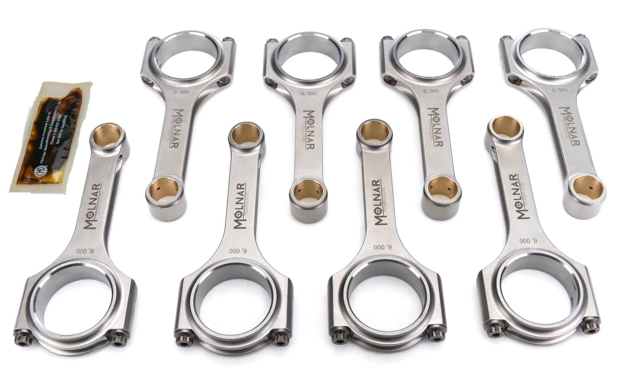 Molnar 6.123 H-Beam Connecting Rod Set for Chrysler Small Block 340 36