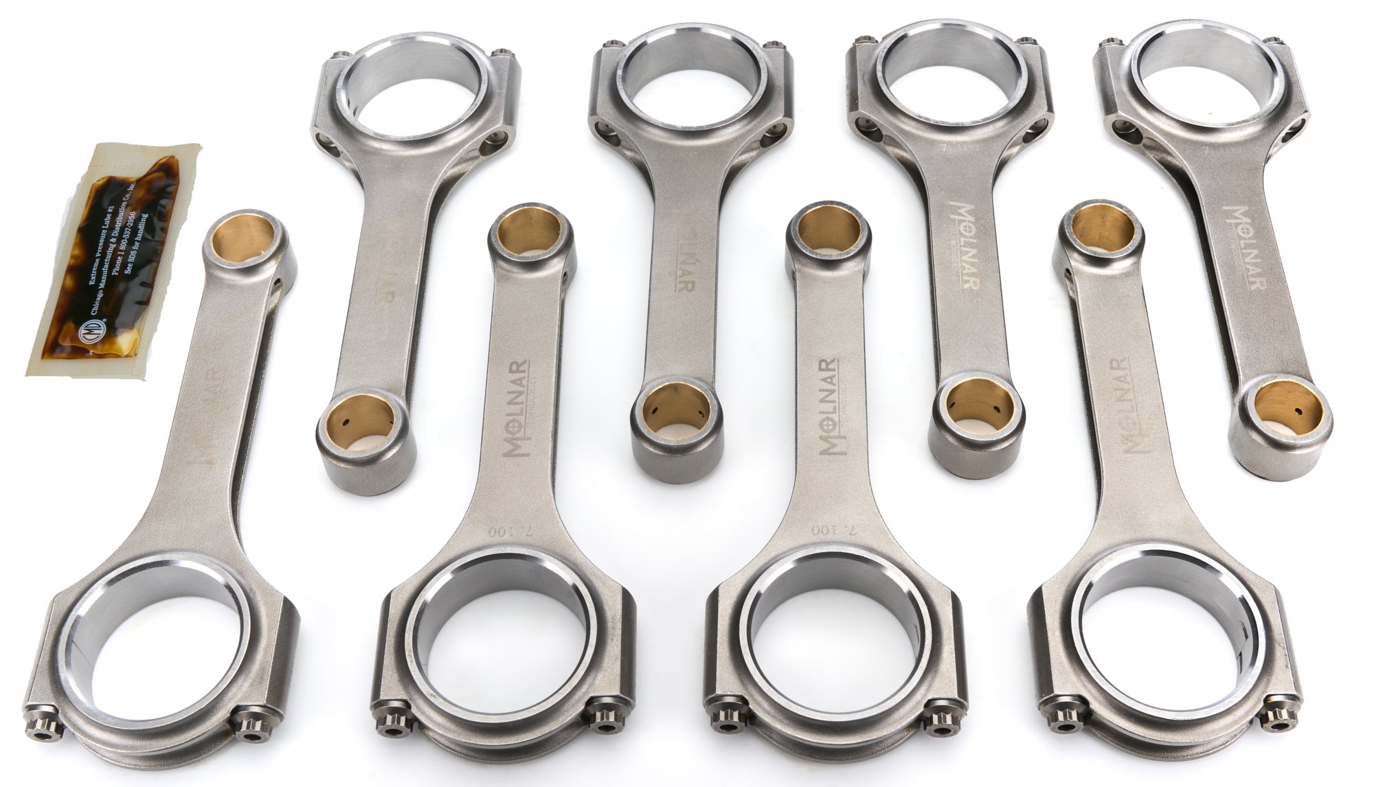 Molnar DH7100VTB8-A 7.100 H-Beam Rod Set for Gen II Hemi w/2.200 Pin.