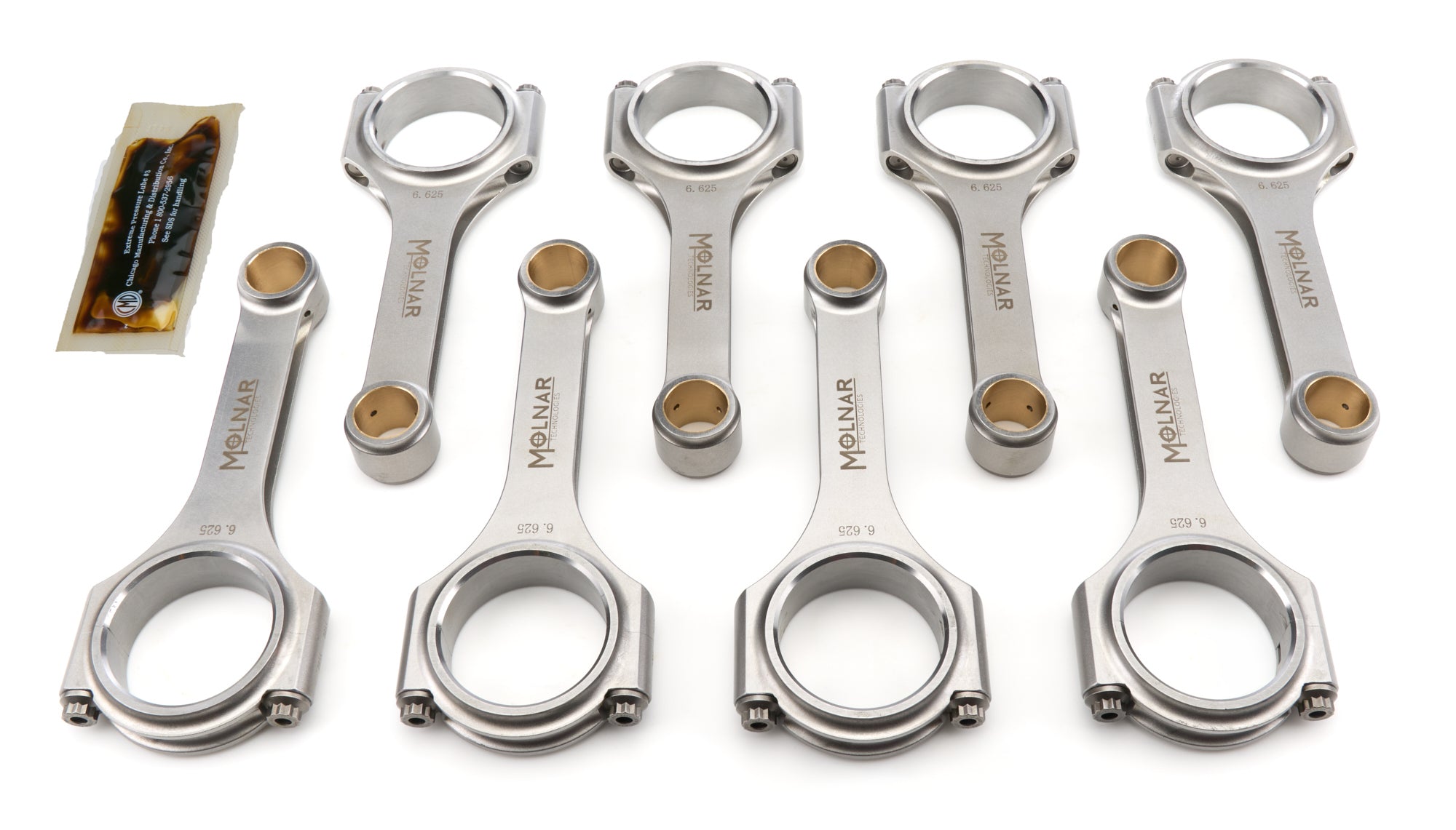Molnar PH6625WRB8-A 6.625 H-Beam Rod Set for Pontiac V8