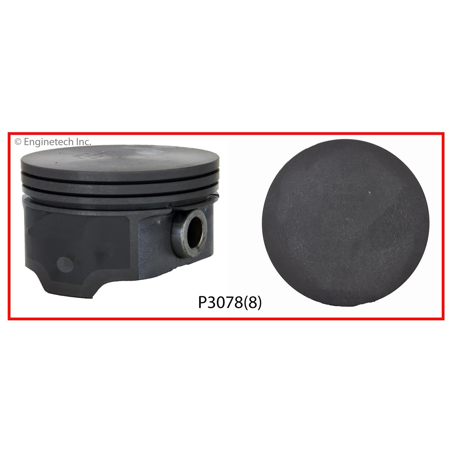 Enginetech P3078(8) Flat Top Pistons (Set of 8) for 1999-2004 4.8L