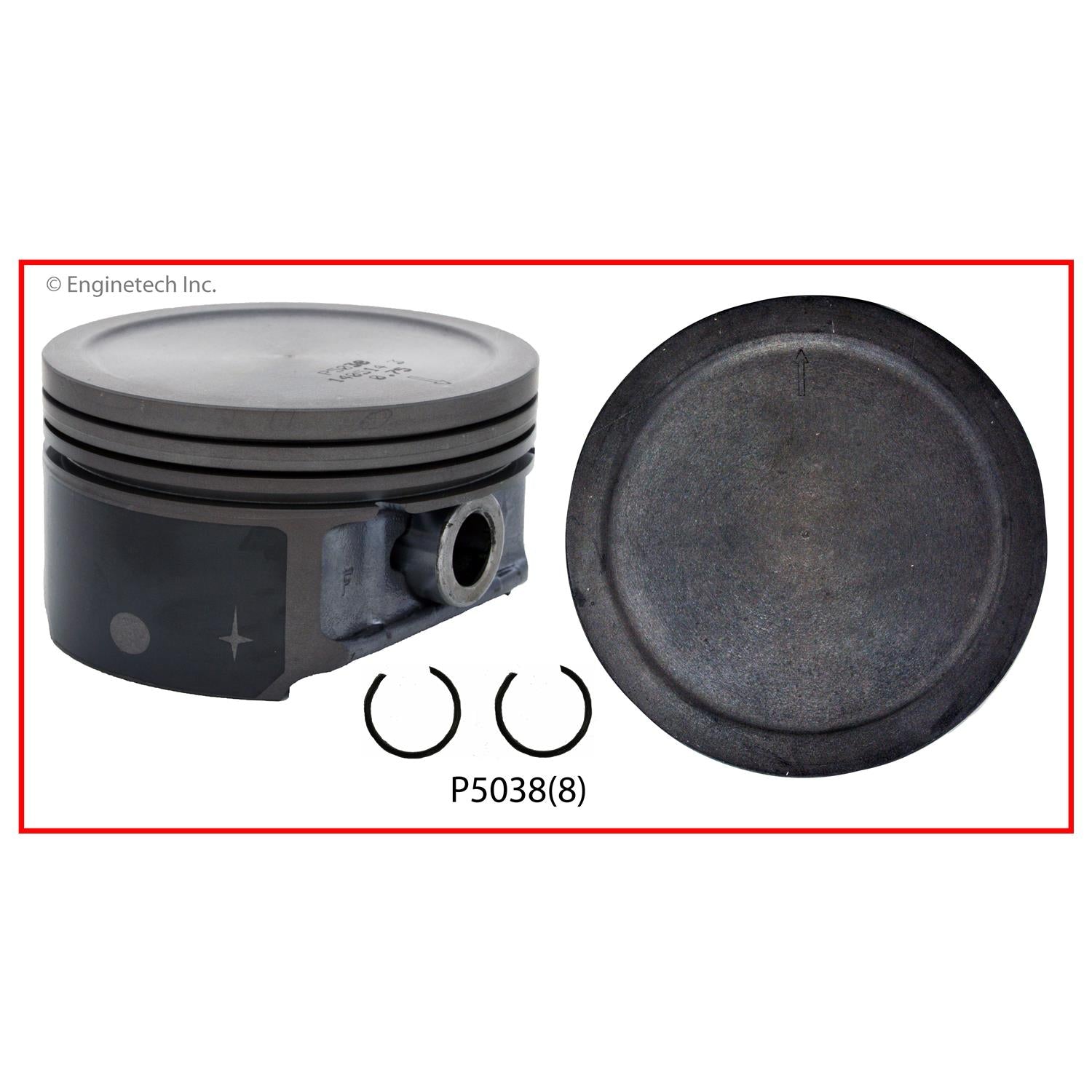 Enginetech P5038(8) Dish Top Pistons (Set of 8) for Chevrolet 6.0L LS2 LQ4