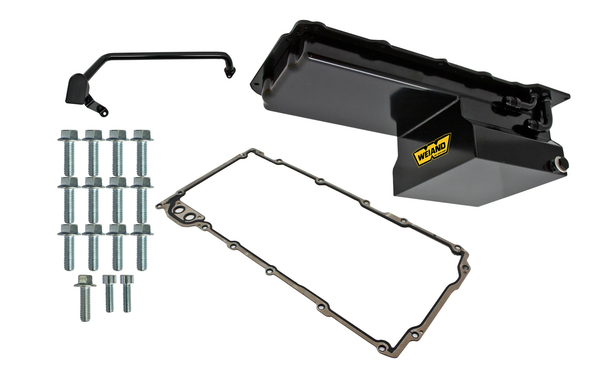 Weiand 5028WND 7QT Oil Pan Kit - Black Finish - for GM LS Engines