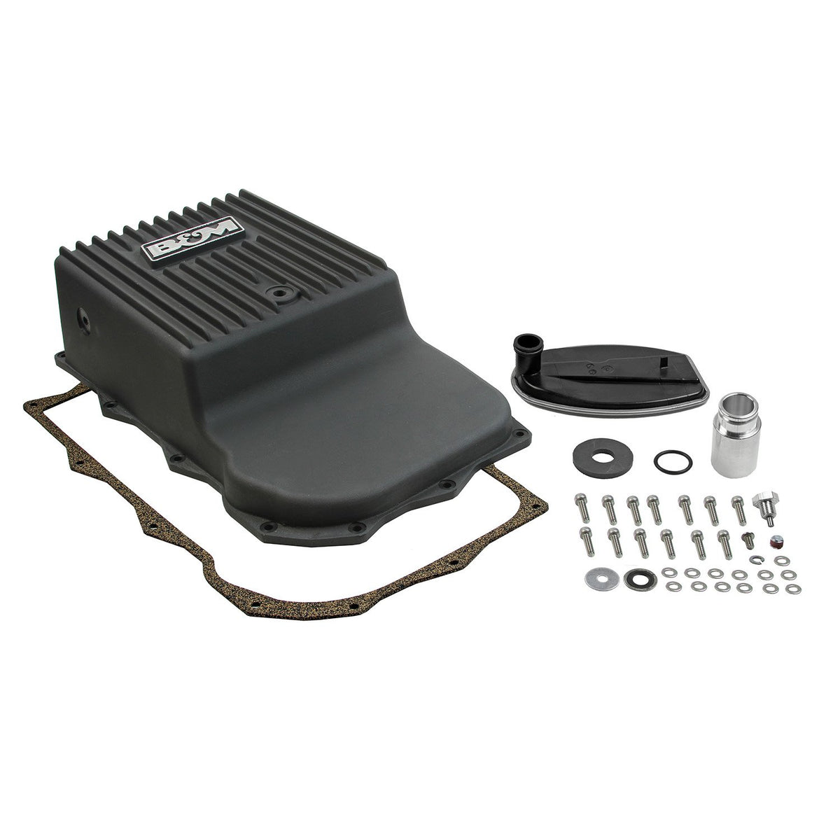 B&M 71395 Hi-Tek Deep Heavy Duty Transmission Pan - ZF 845RE/850RE/8HP70/8HP75 - Black