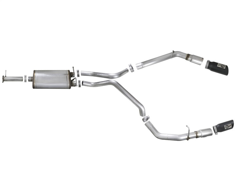 aFe MACH Force-Xp 3-inch Stainless Steel Cat-Back Exhaust System with Dual Black Tips for 2019-2020 Dodge Ram 1500 V8 5.7L HEMI