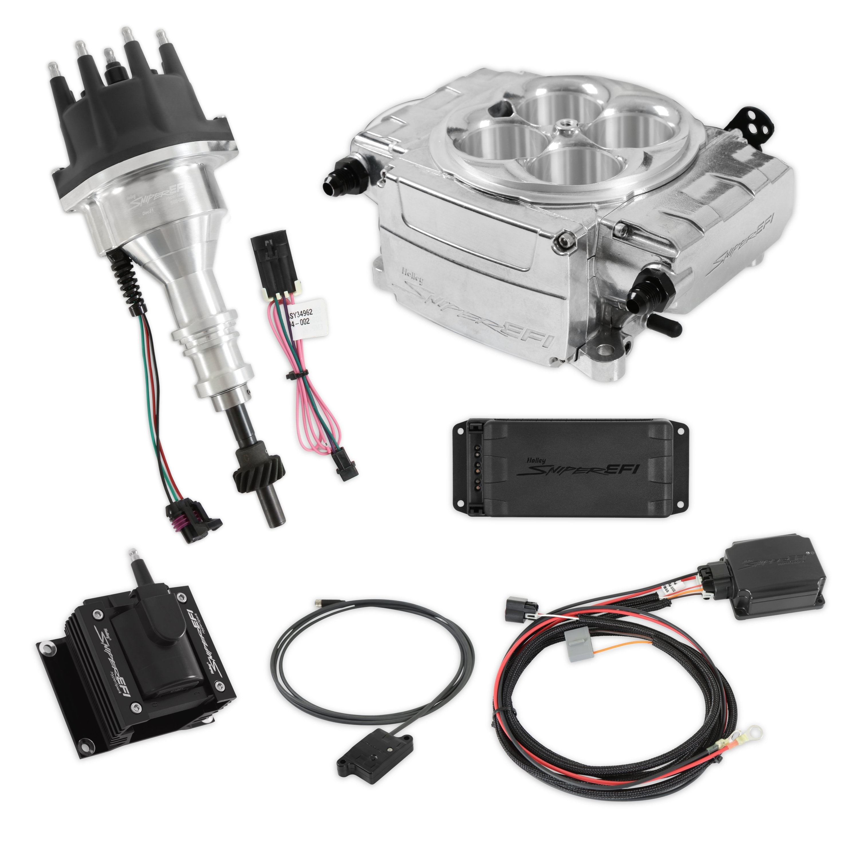 Holley 550-510-BPX-SBF Sniper 2 EFI SNIPER BLE / PDM / HyperSpark Bundle - Bluetooth Module (USA/Canada only) for Ford 260/289/302/5.0L V8- POLISHED